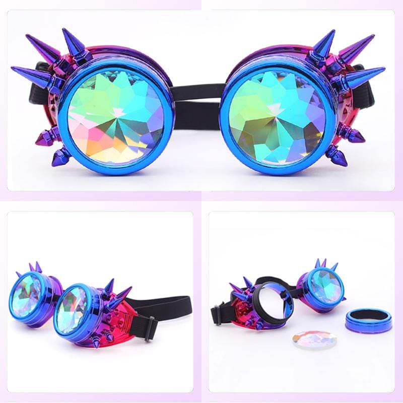 Square Rave Goggles Spiked Kandi Rave Goggles | Rave Accessories | Kaleidoscope Goggles ...