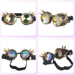 Spiked Gold Rave Goggles