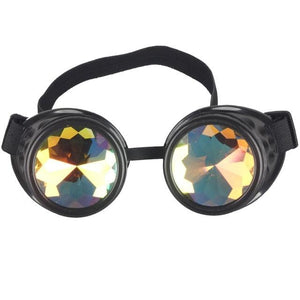 Black Kaleidoscope Rave Goggles