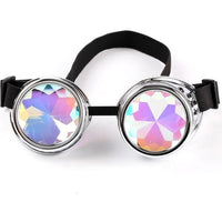 Silver Kaleidoscope Rave Goggles