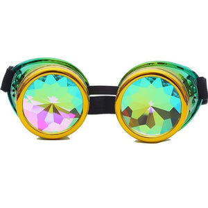 Green Kaleidoscope Rave Goggles