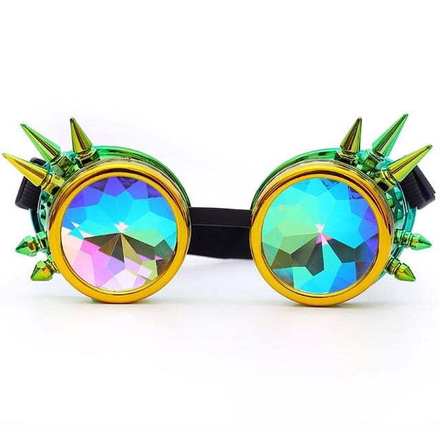 Spiked Green Rave Goggles