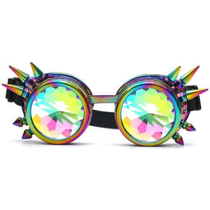 Spiked Rainbow Rave Goggles